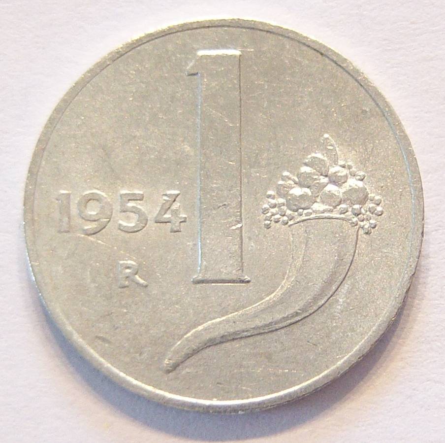  Italien 1 Lira 1954 Alu   