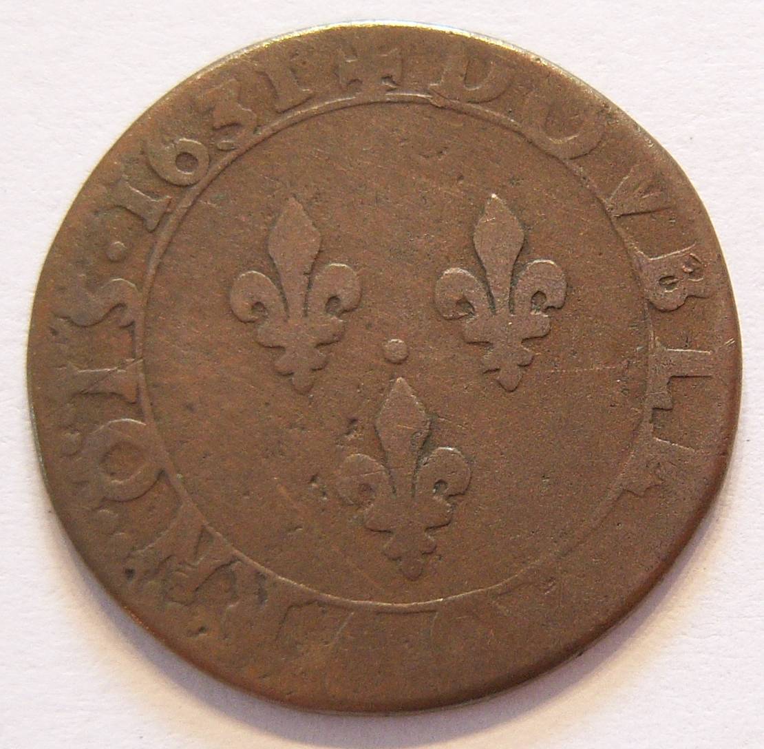  Frankreich Louis XIII. Double Tournois 1631   