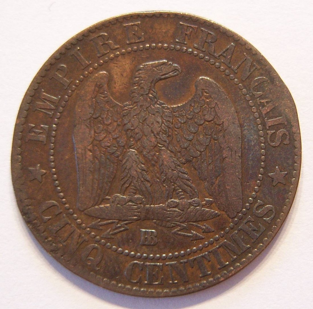  Frankreich 5 Centimes 1855 BB   