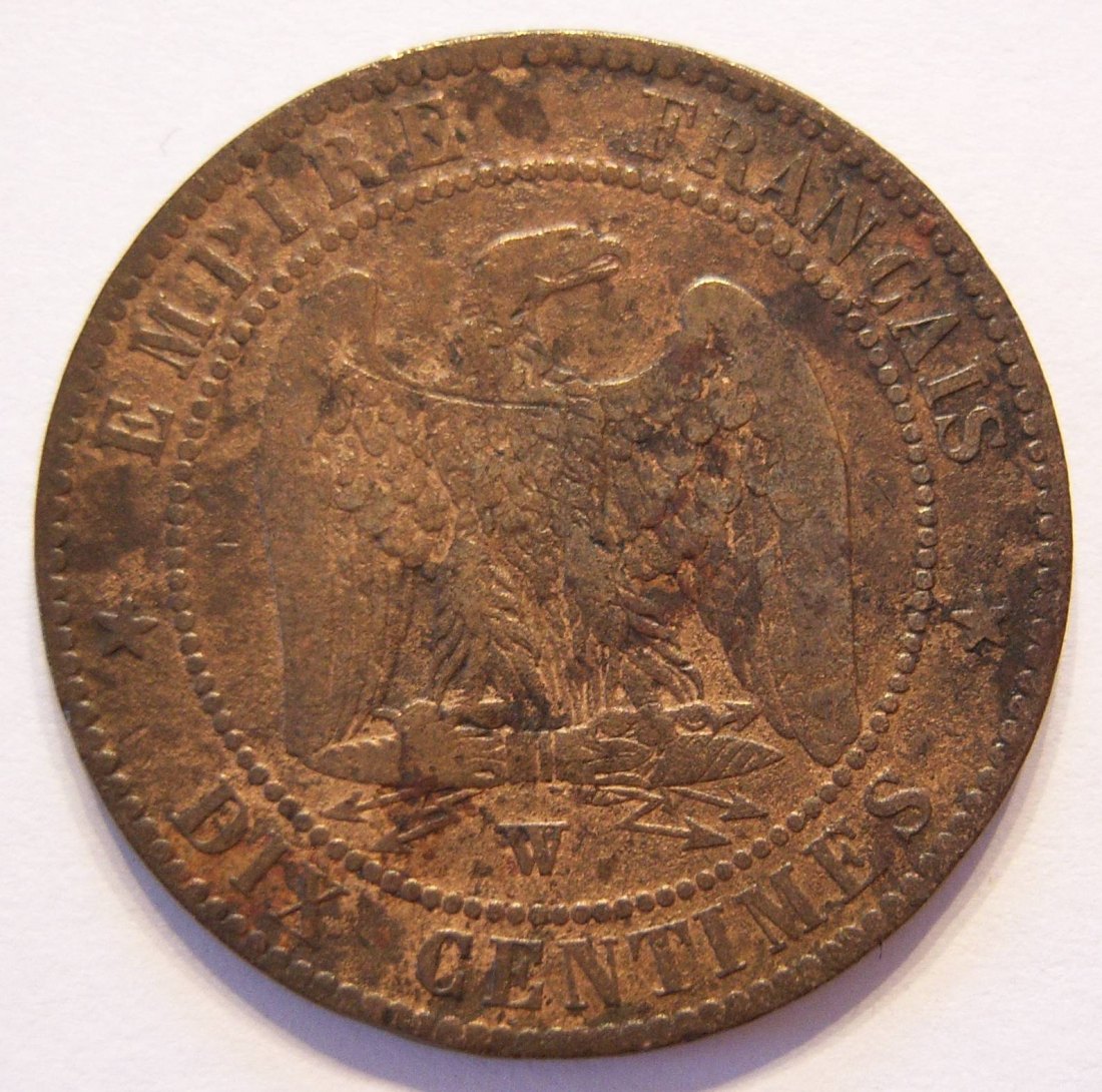  Frankreich Dix 10 Centimes 1854 W   