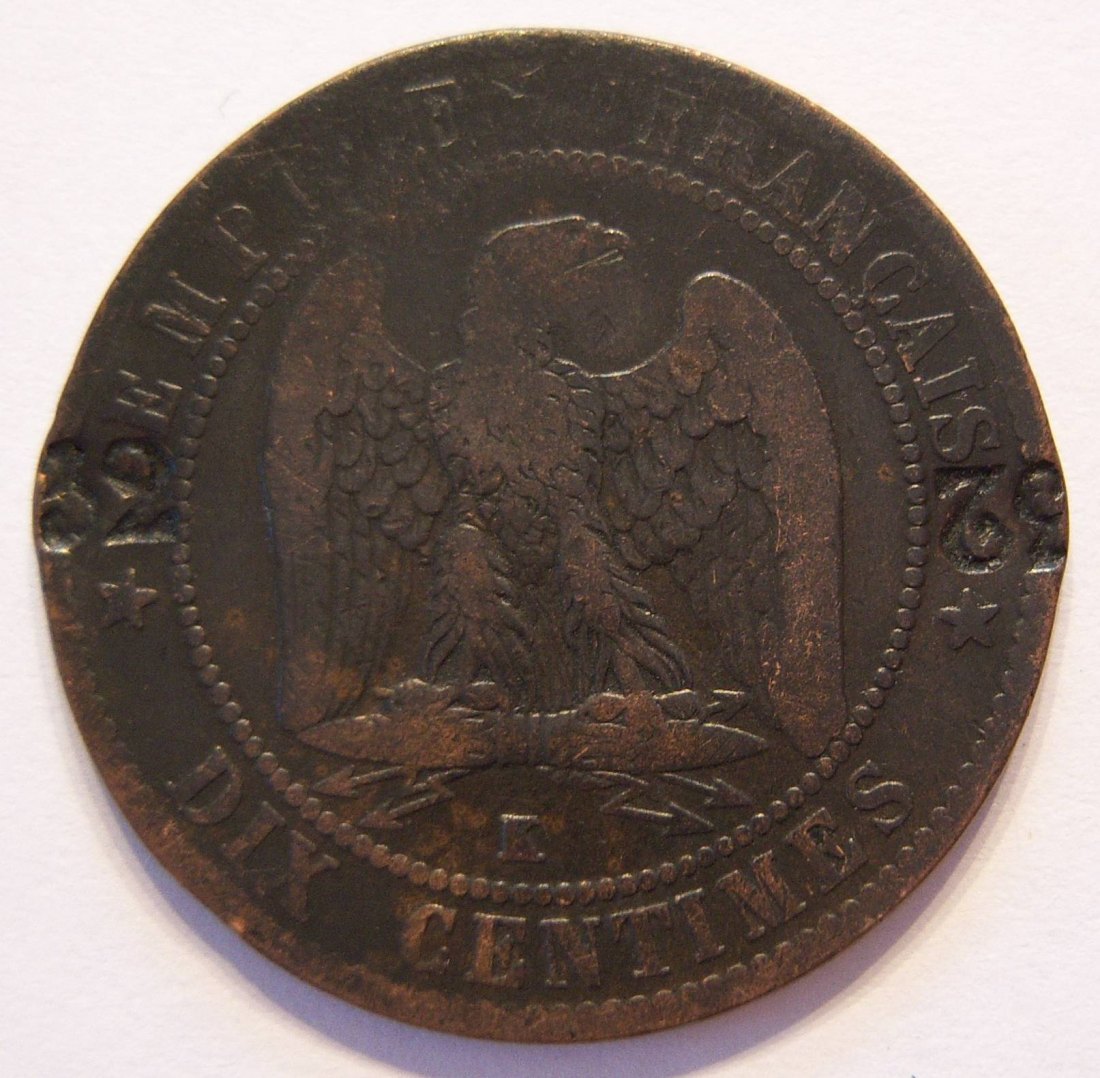  Frankreich Dix 10 Centimes 1862 K   