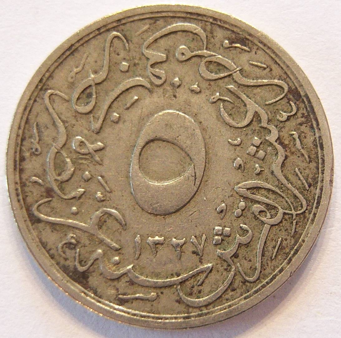  Ägypten 5/10 Qirsh AH 1327/3   