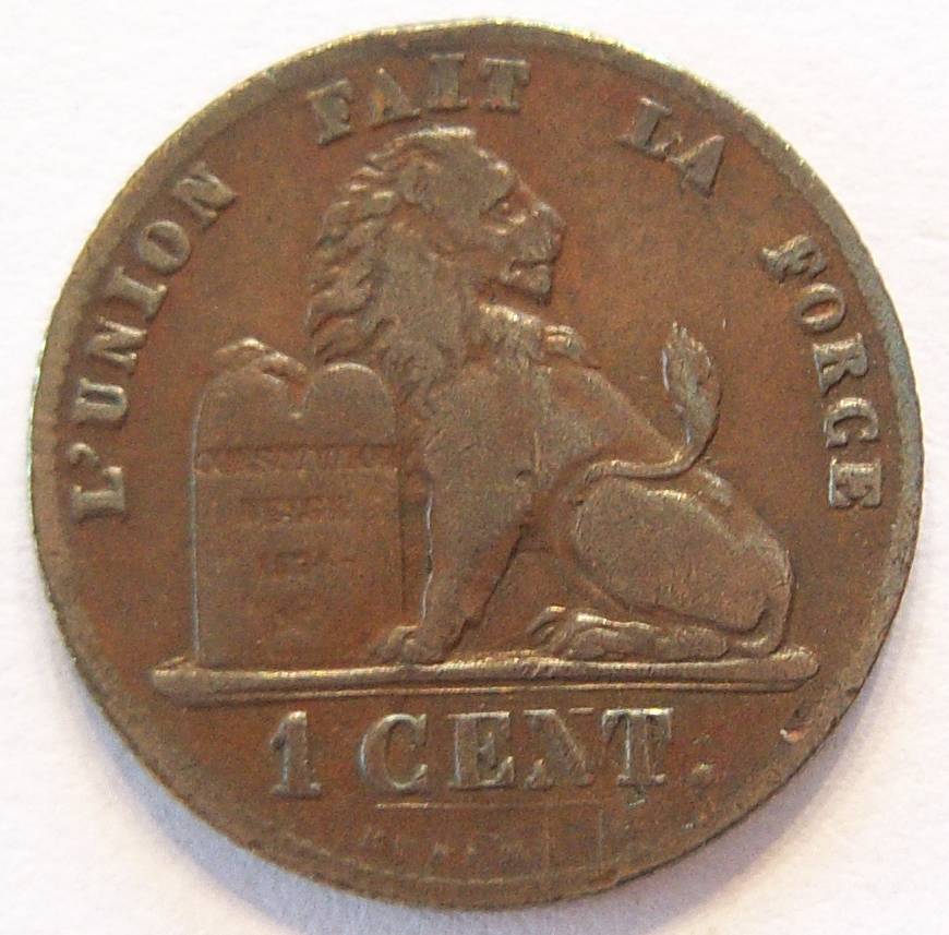  Belgien 1 Centime 1858   