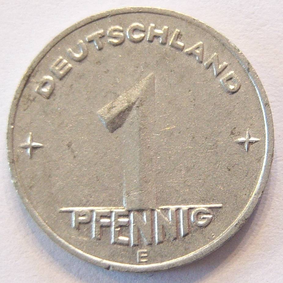  DDR 1 Pfennig 1950 E Alu   