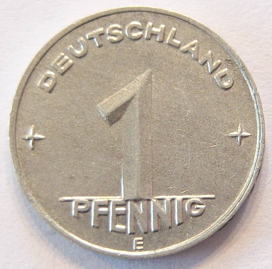  DDR 1 Pfennig 1950 E Alu   