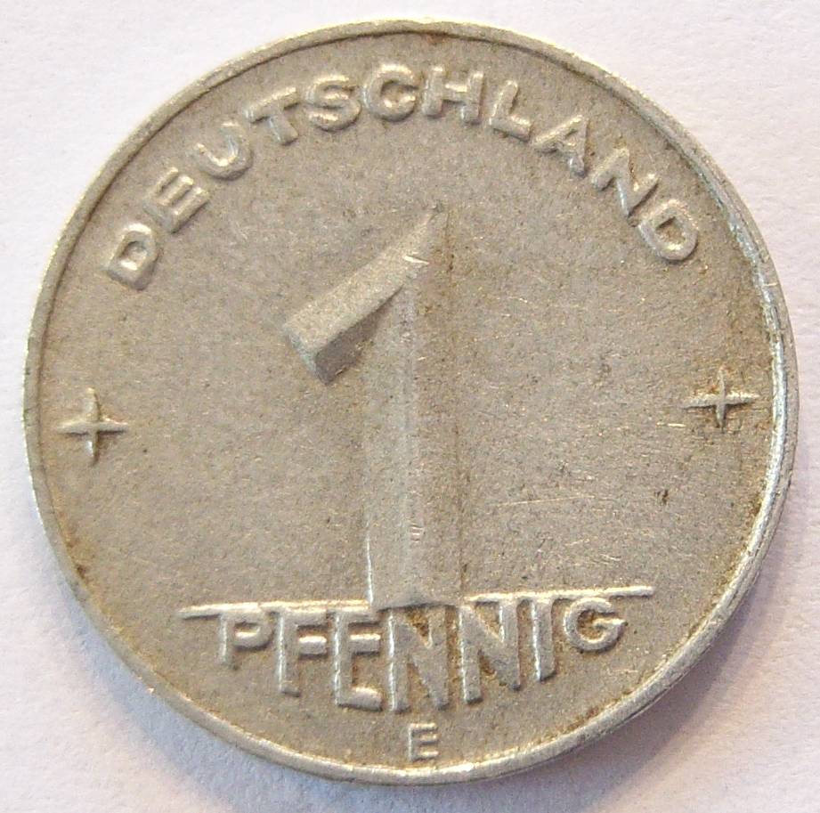  DDR 1 Pfennig 1950 E Alu   