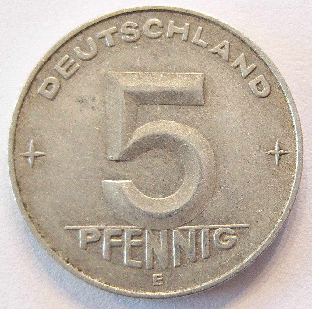  DDR 5 Pfennig 1952 E Alu   