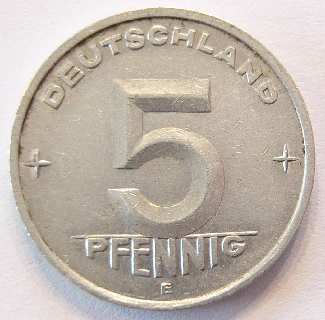  DDR 5 Pfennig 1952 E Alu   