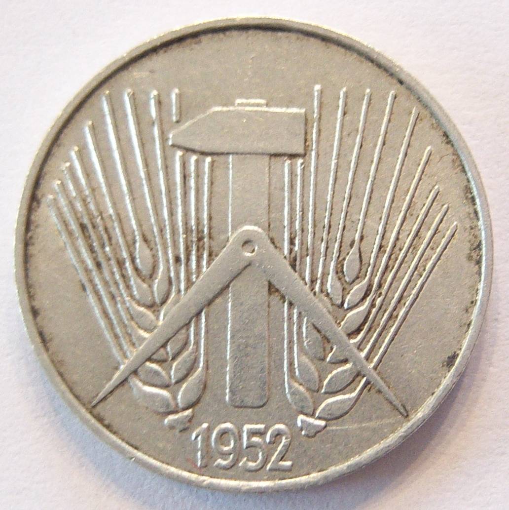  DDR 5 Pfennig 1952 E Alu   