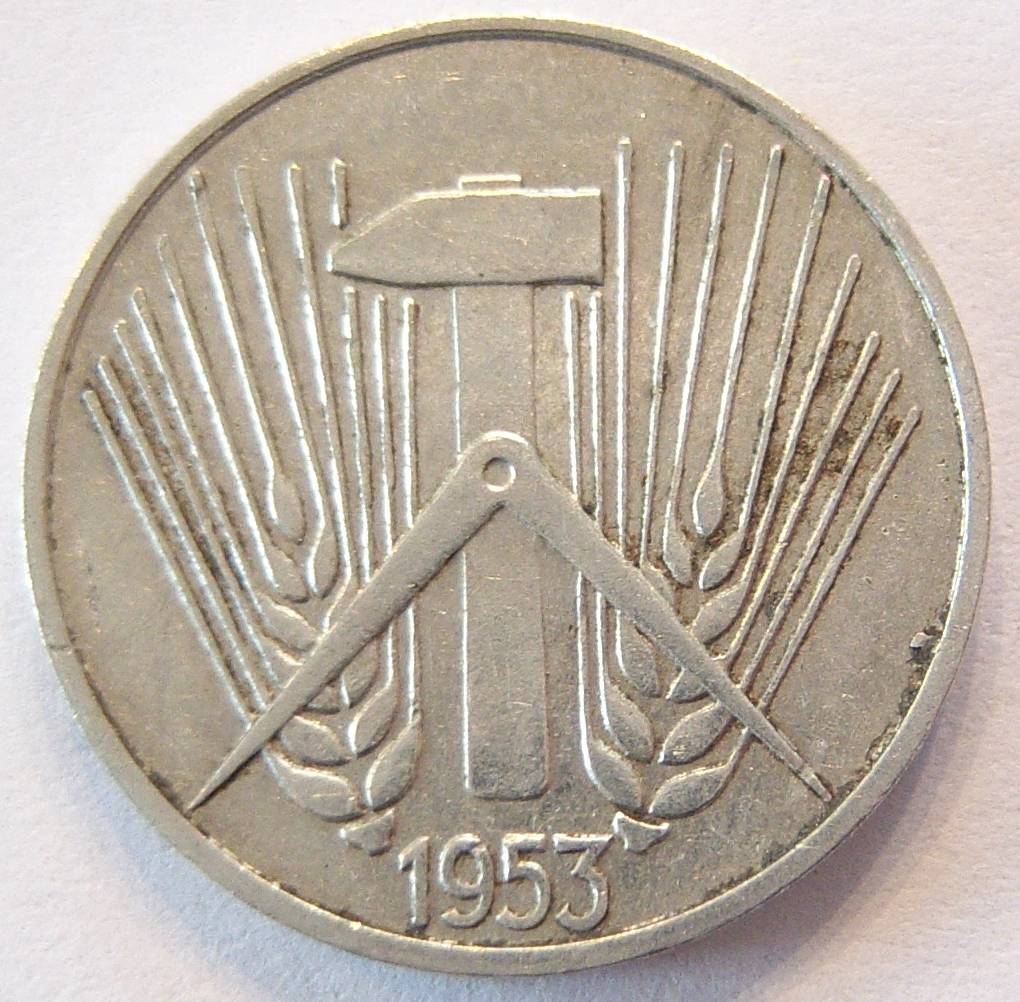  DDR 5 Pfennig 1953 E Alu   