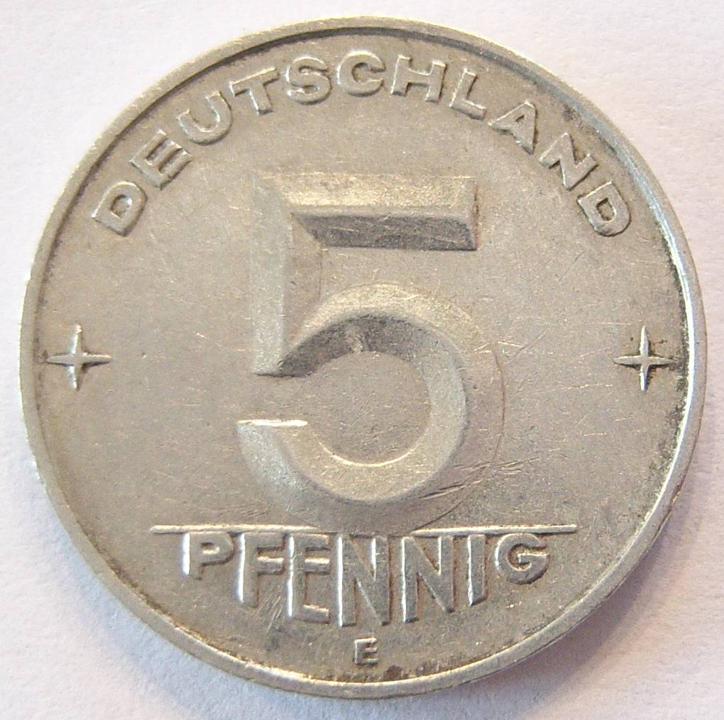  DDR 5 Pfennig 1953 E Alu   