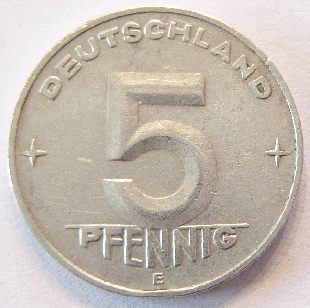  DDR 5 Pfennig 1953 E Alu   