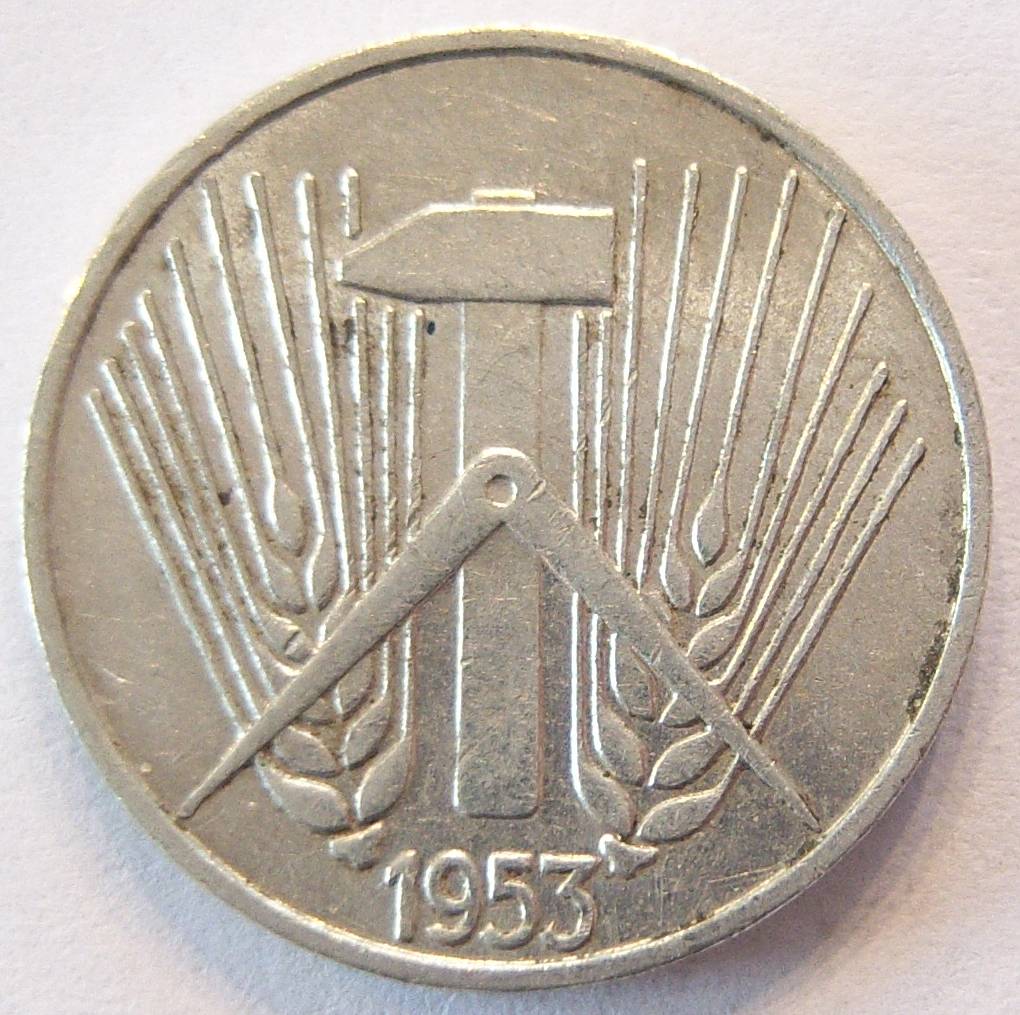  DDR 5 Pfennig 1953 E Alu   