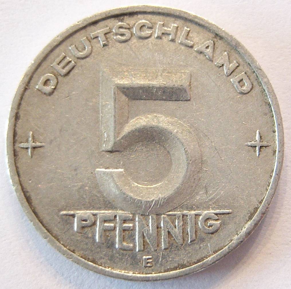  DDR 5 Pfennig 1953 E Alu   