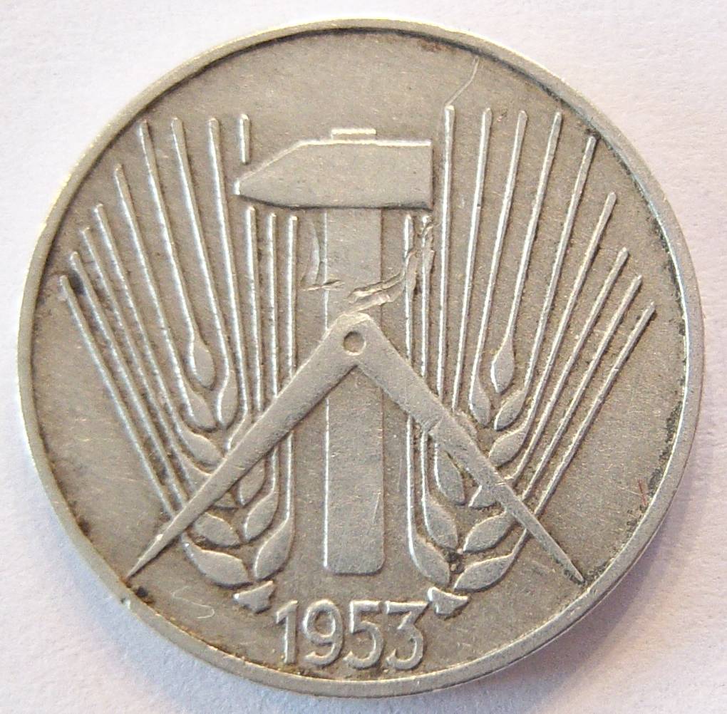  DDR 5 Pfennig 1953 E Alu   