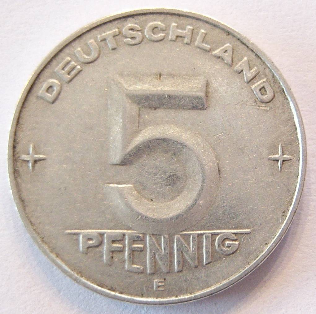  DDR 5 Pfennig 1953 E Alu   