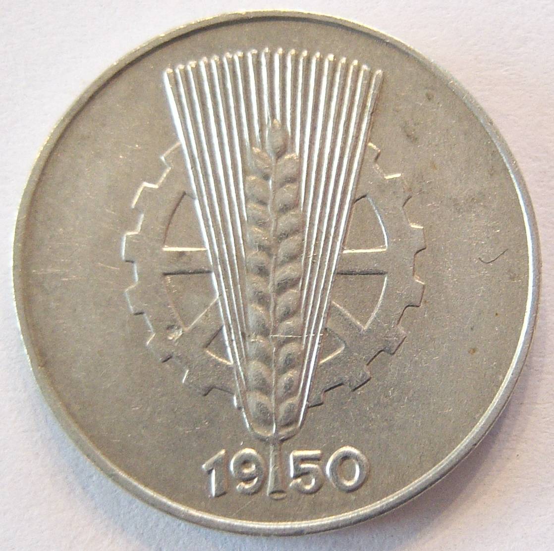  DDR 10 Pfennig 1950 E Alu   