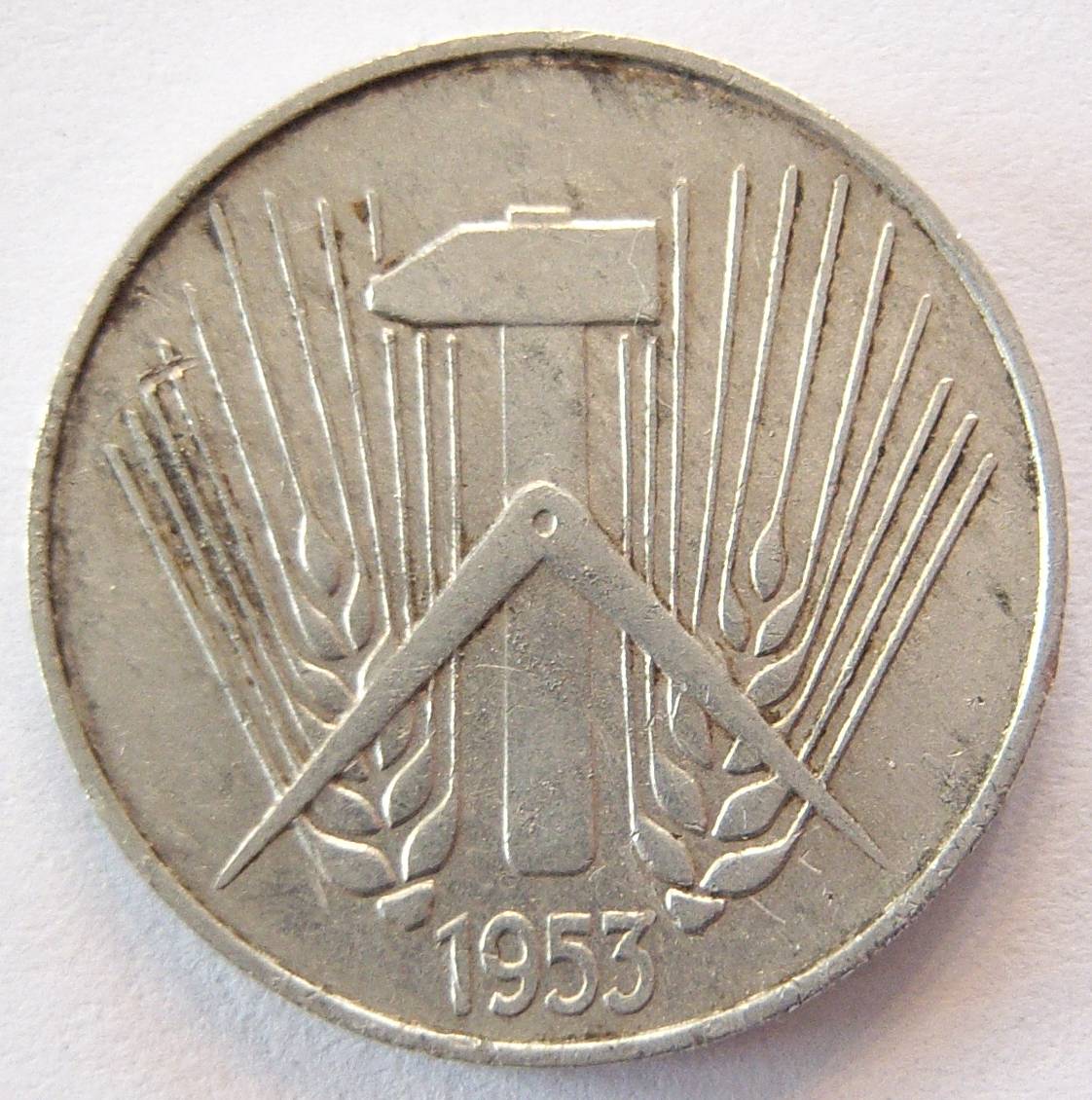  DDR 10 Pfennig 1953 E Alu   