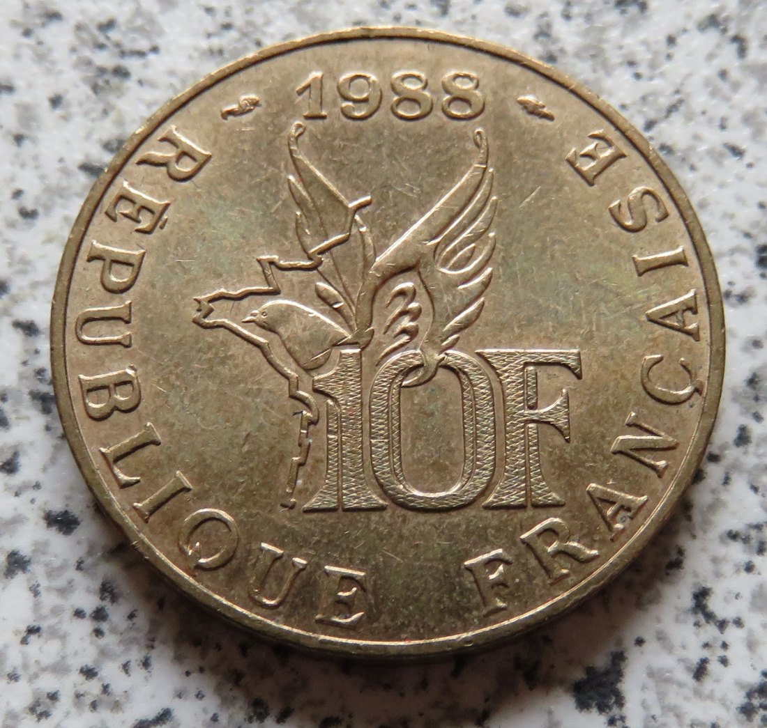  Frankreich 10 Francs 1988, besser   