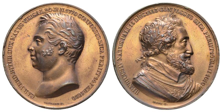  Frankreich - Zinkmedaille um 1820, verkupfert; 22,73 g, Ø 35 mm   