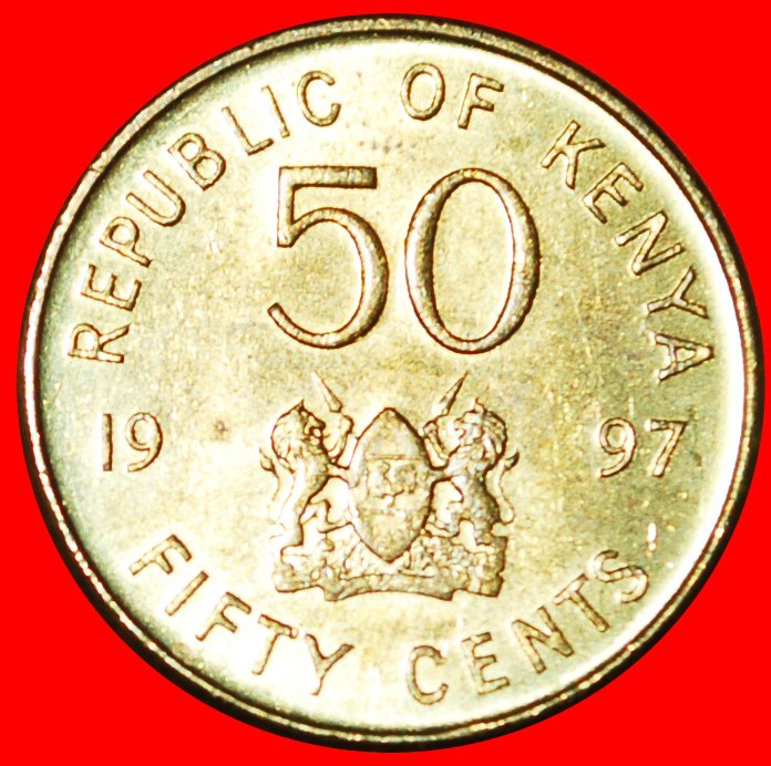 + COCK: KENYA ★ 50 CENTS 1997 MINT LUSTER! LOW START ★ NO RESERVE!
