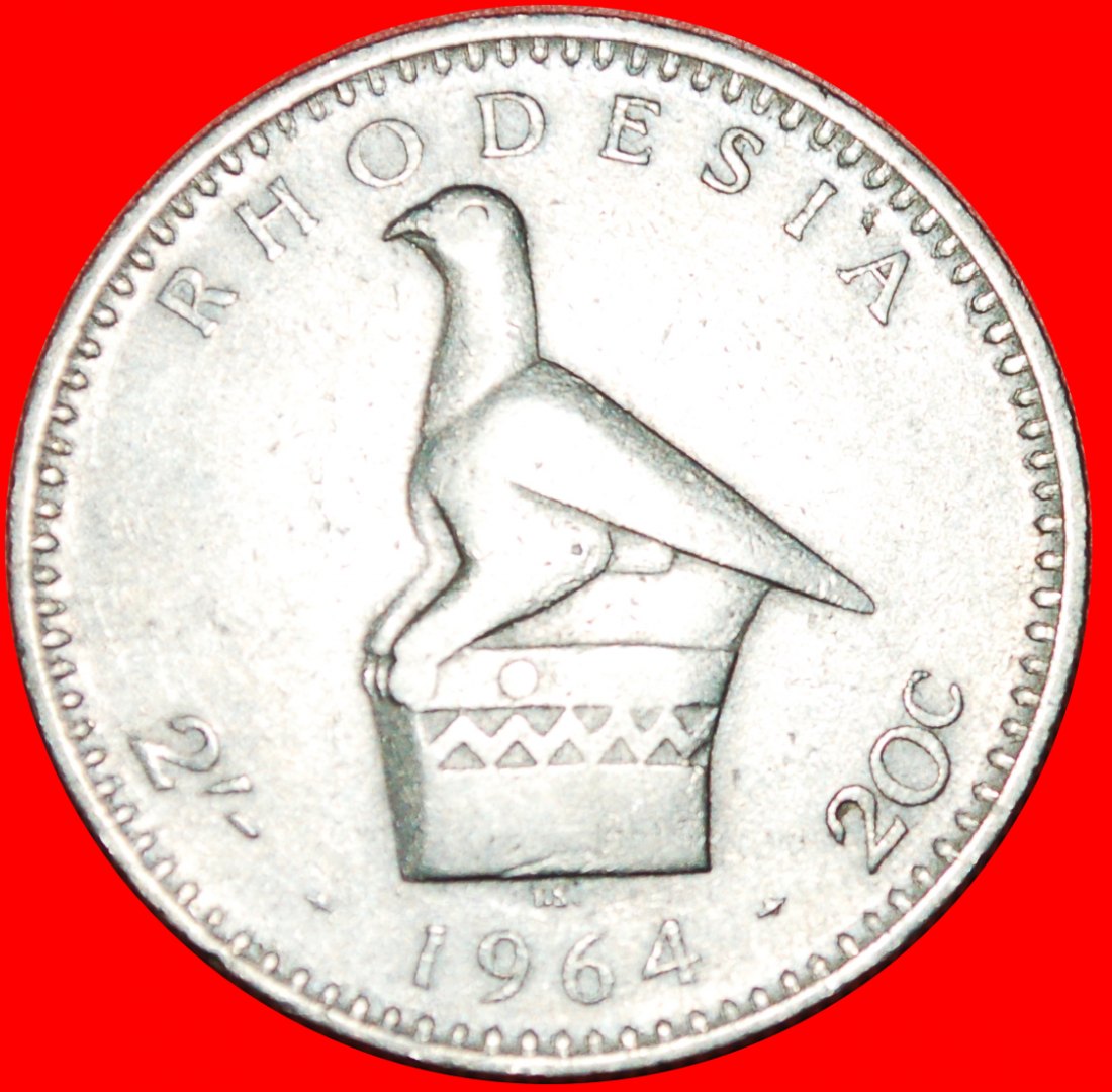  + SÜDAFRIKA: RHODESIEN ★ 2 SHILLINGS  20 CENTS 1964 VOGEL! OHNE VORBEHALT!   