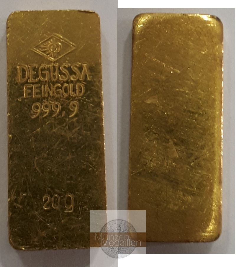 10 x Goldbarren zu 20g MM-Frankfurt Feingold: 10 x 20g gesamt 200g ver. Hersteller (alle LBMA)  