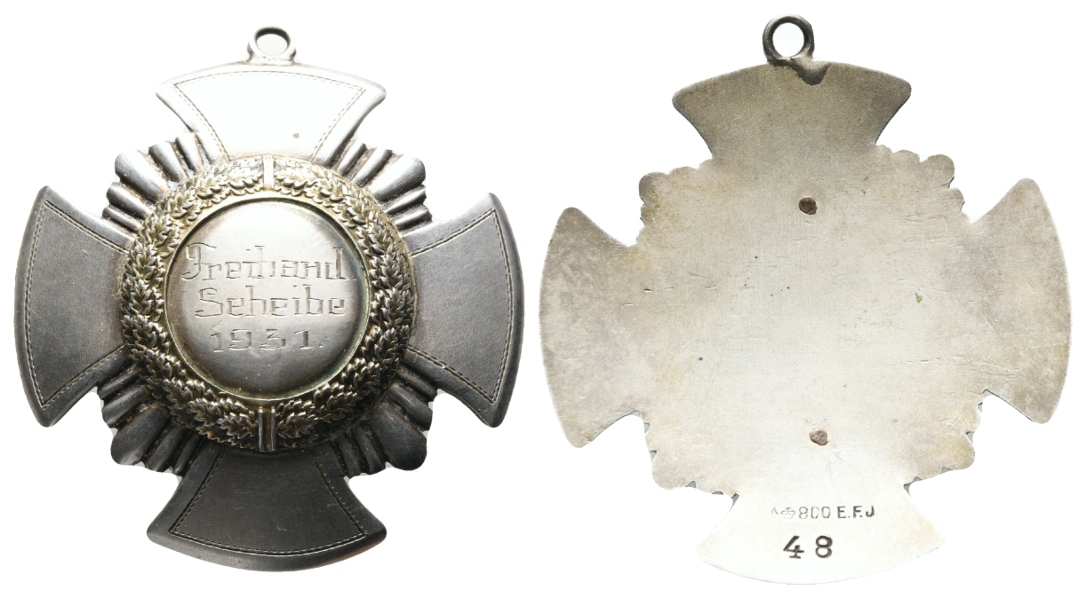  Medaille 1931; tragbar, 800 Ag, 24,41 g, Ø 56 mm   