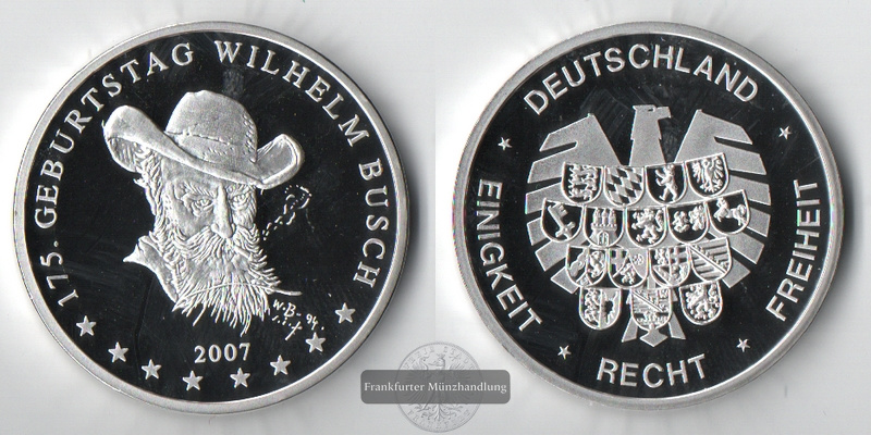  Medaille Deutschland Wilhelm Busch 2007 FM-Frankfurt   