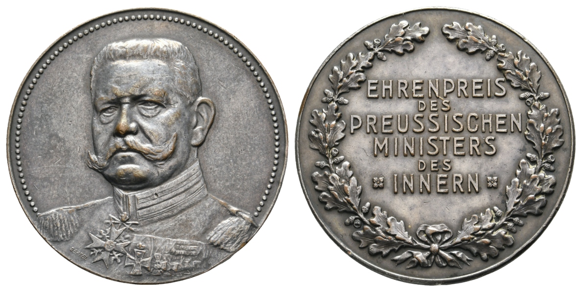  Preußen - Medaille o.J. - Ehrenpreis; versilbert; 50,64 g, Ø 50 mm   