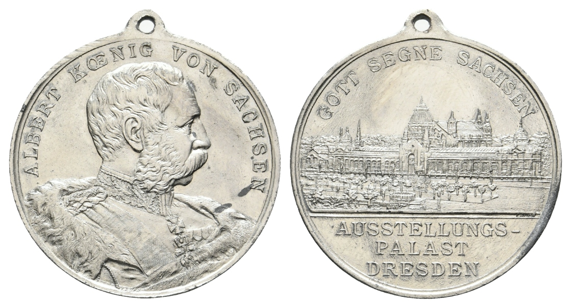  Sachsen- Dresden - Medaille o.J.; tragbar, Zink; 9,51 g, Ø 37 mm   