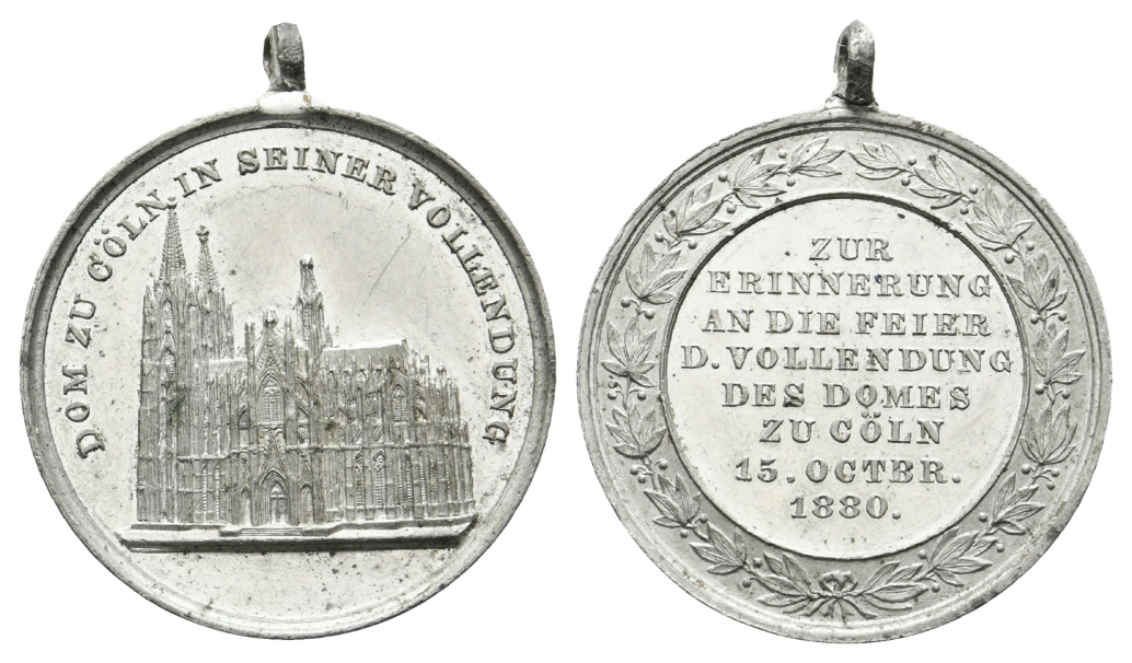  Köln - Medaille 1880; tragbar, Zinn; 8,42 g, Ø 30 mm   