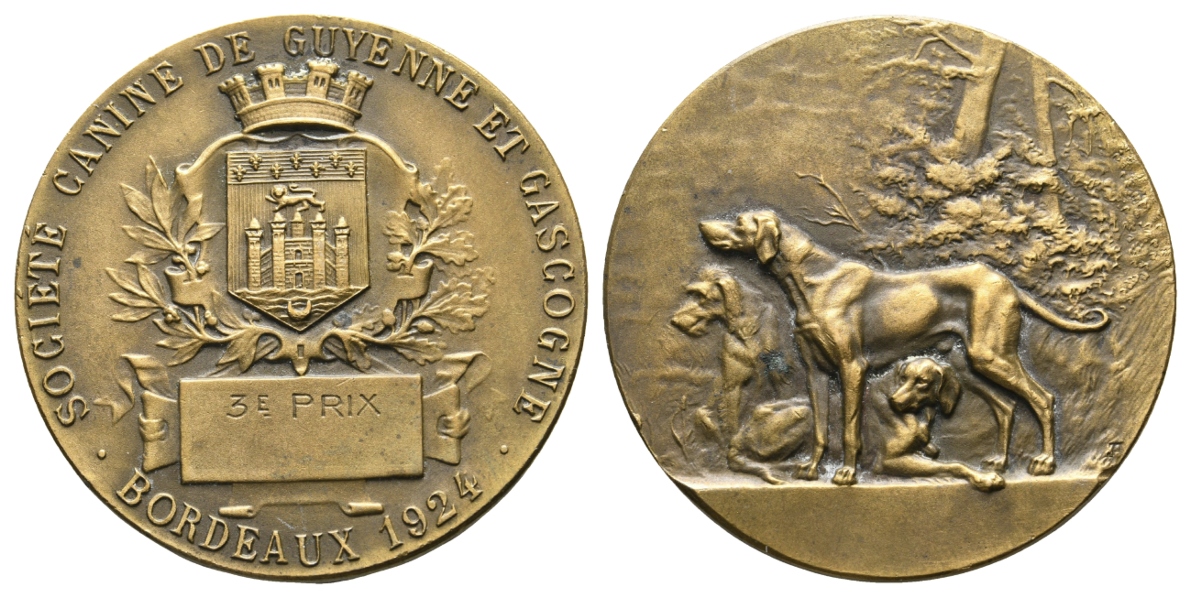  Frankreich - Medaille 1924, Bronze; 42,99 g, Ø 45 mm   