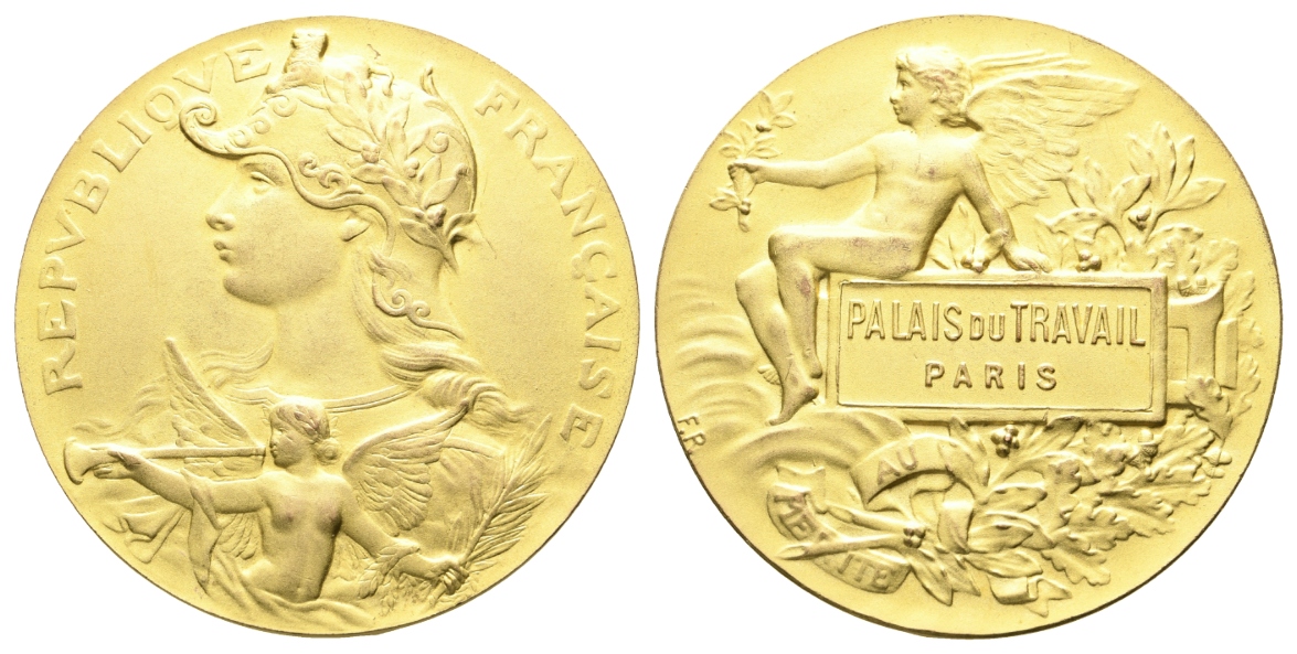  Frankreich - Paris; Medaille o.J., vergoldete Bronze; 56,77 g, Ø 49 mm   