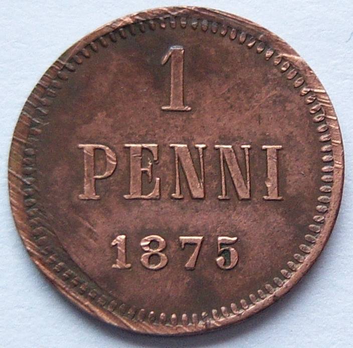  Finnland 1 Penni 1875   