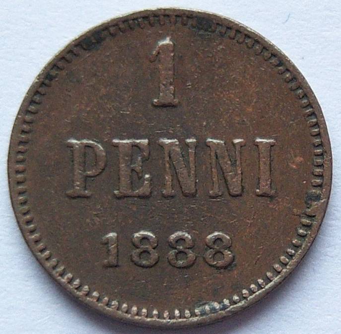  Finnland 1 Penni 1888   