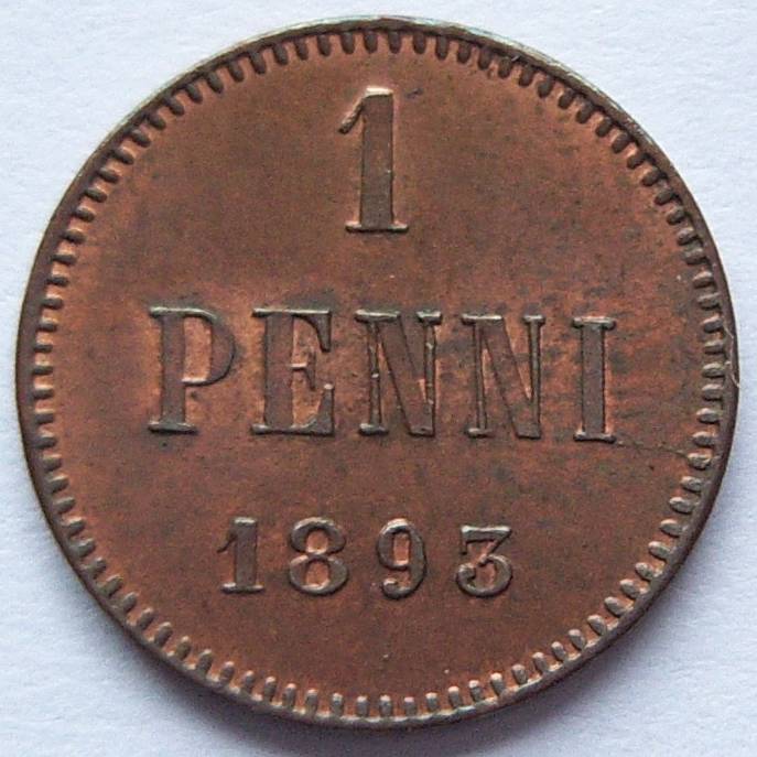  Finnland 1 Penni 1893   