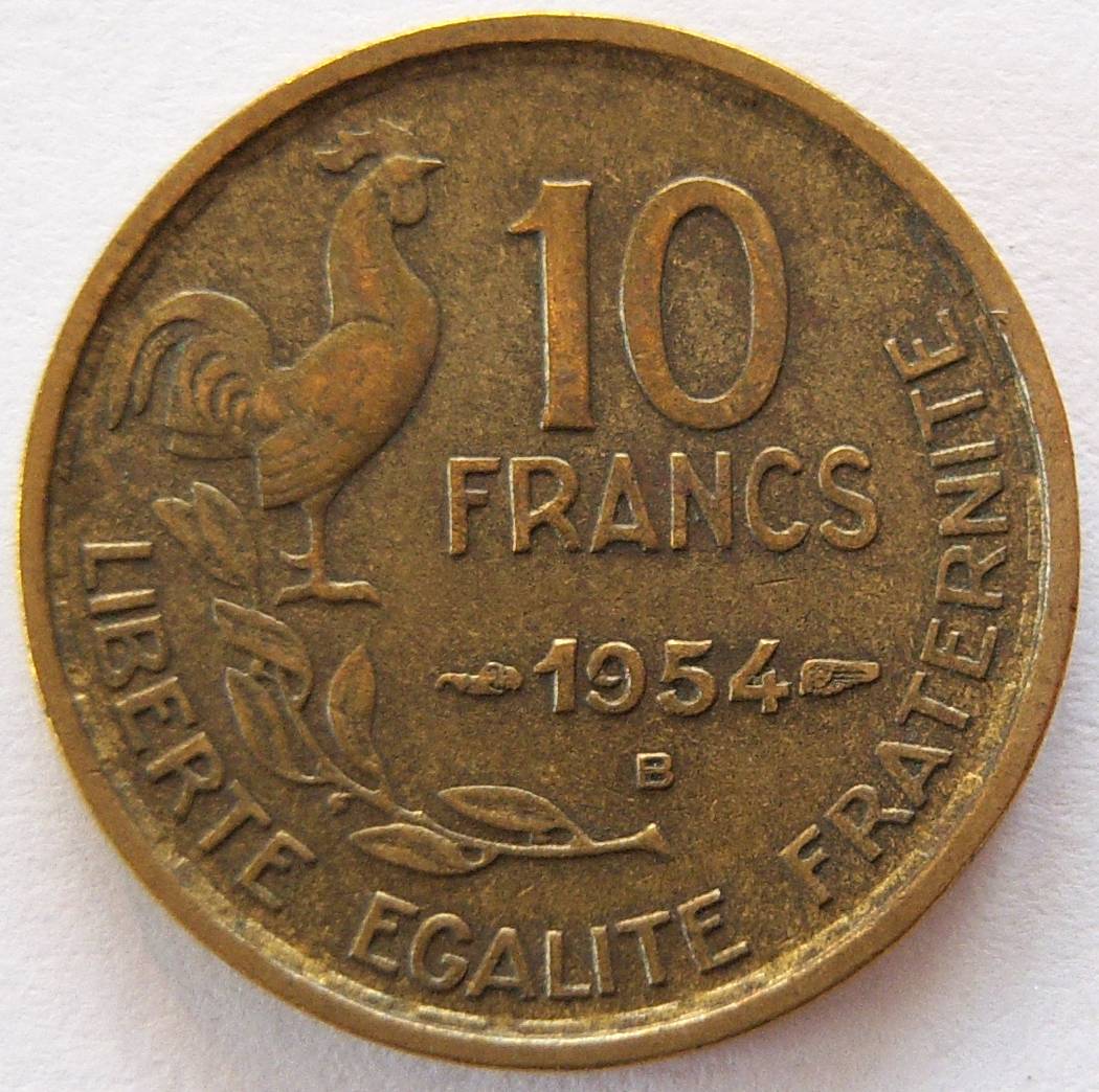  Frankreich 10 Francs 1954 B   