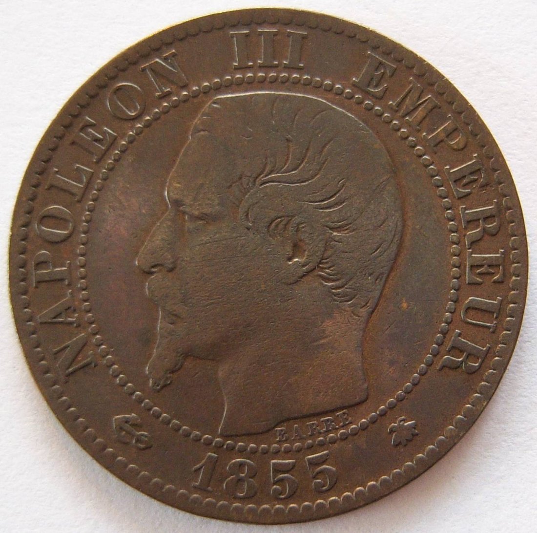  Frankreich 5 Centimes 1855 BB   