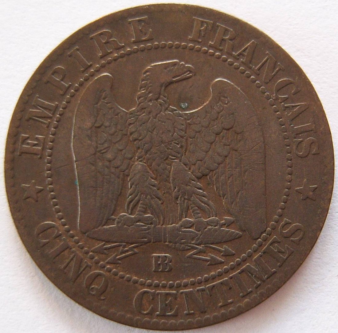  Frankreich 5 Centimes 1855 BB   