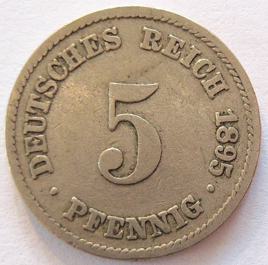  Deutsches Reich 5 Pfennig 1895 F   