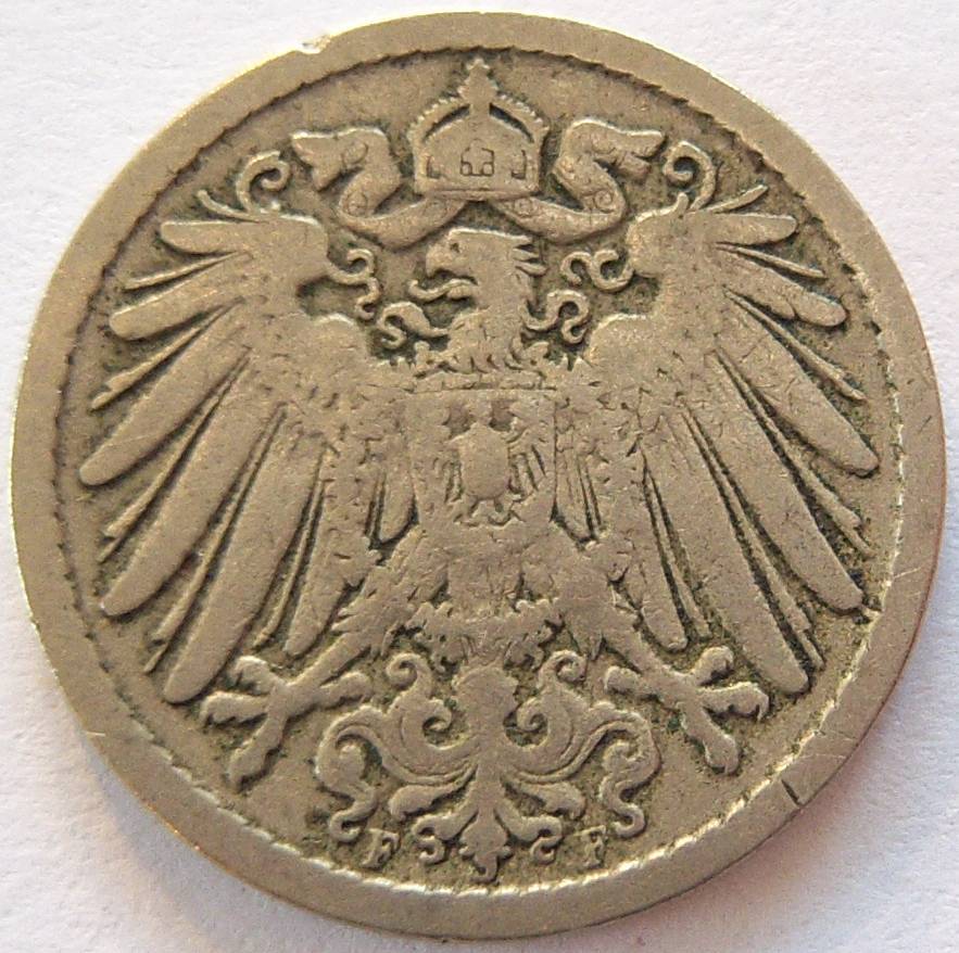  Deutsches Reich 5 Pfennig 1895 F   
