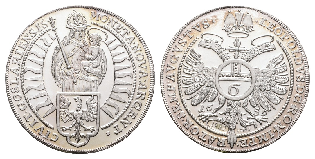  Linnartz Goslar - Stadt, Neuprägung - 1/6 Taler 1659, 10,60 Gramm, 34 mm, PP   