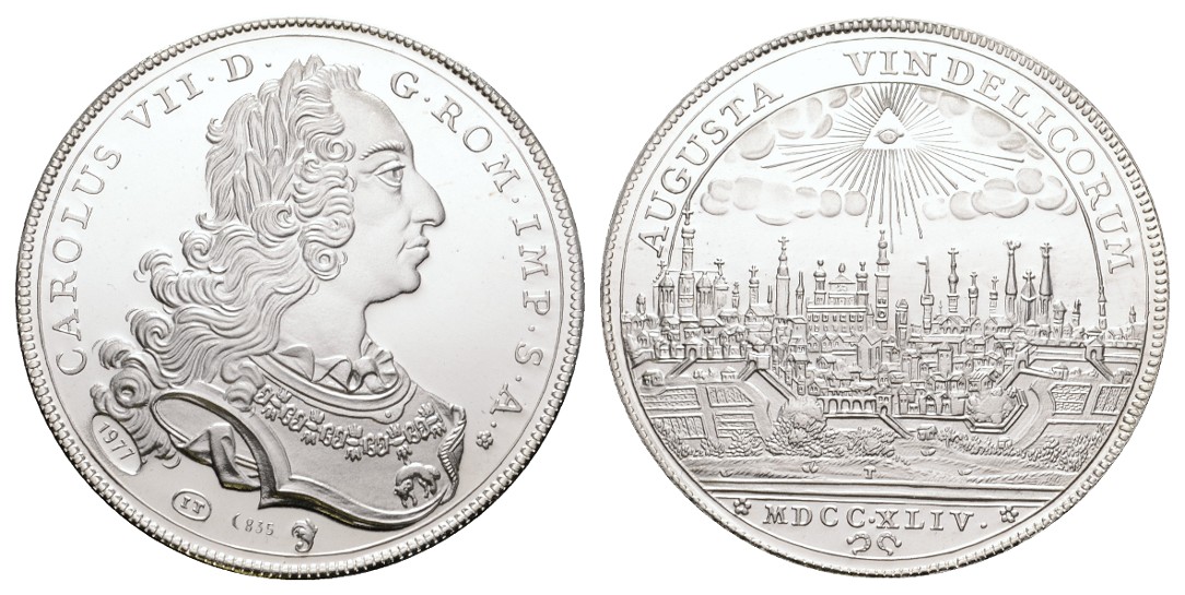  Linnartz Augsburg-Stadt Neuprägung - Taler 1744, 27,82/835, 42 mm PP   