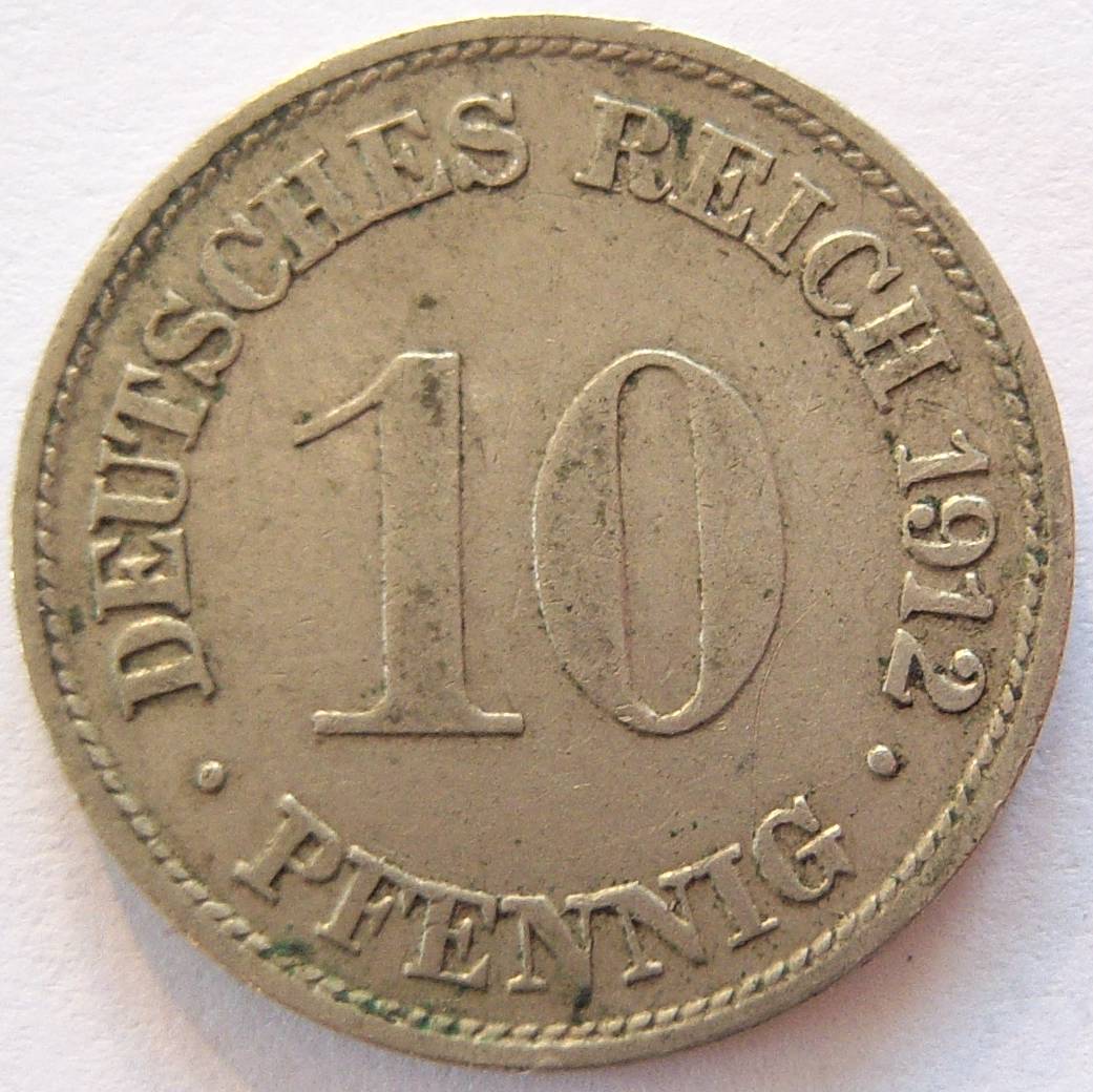  Deutsches Reich 10 Pfennig 1912 G   