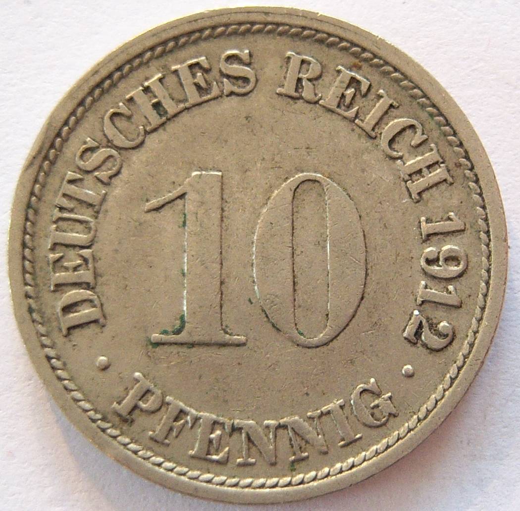  Deutsches Reich 10 Pfennig 1912 F   