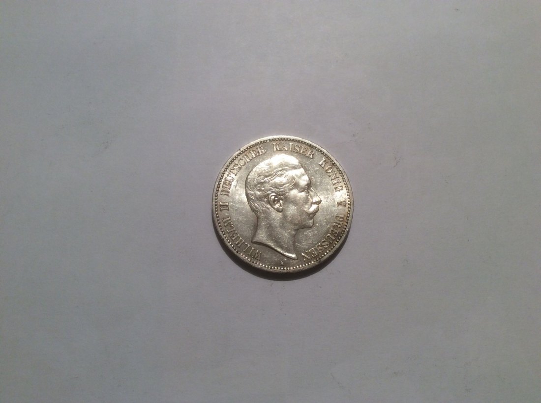 Preussen 5 Mark 1907 Wilhelm II in sehr guter Erhaltung