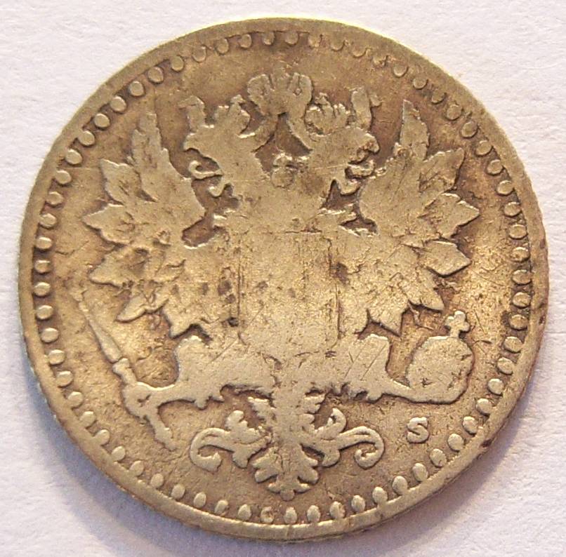  Finnland 25 Penniä 1866 Silber   