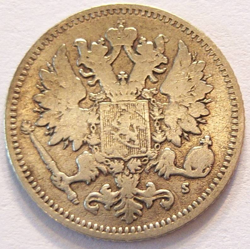  Finnland 25 Penniä 1873 Silber   