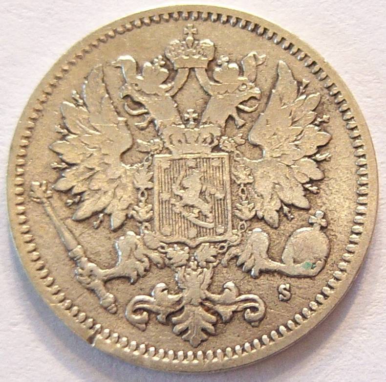  Finnland 25 Penniä 1875 Silber   